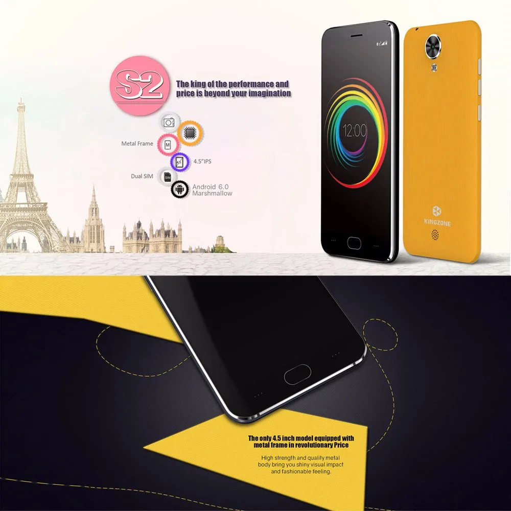 Новый kingzone s2 3 г wcdma смартфон android 6.0 mtk6580 quad core смартфон 8 гб ПЗУ 5mp смартфон жест gps 4,5 «ips мобильного телефона Новый kingzone s2 3 г wcdma смартфон android 6.0 mtk6580 quad core смартфон 8 гб ПЗУ 5mp смартфон жест gps 4,5 «ips мобильного телефона