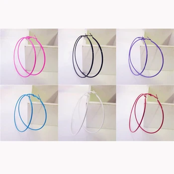 

Colorful Sexy Fascinating Big Circle Fashion Hoop Earrings for Women Trendy piercing Jewelry Diameter 6 Centimeter