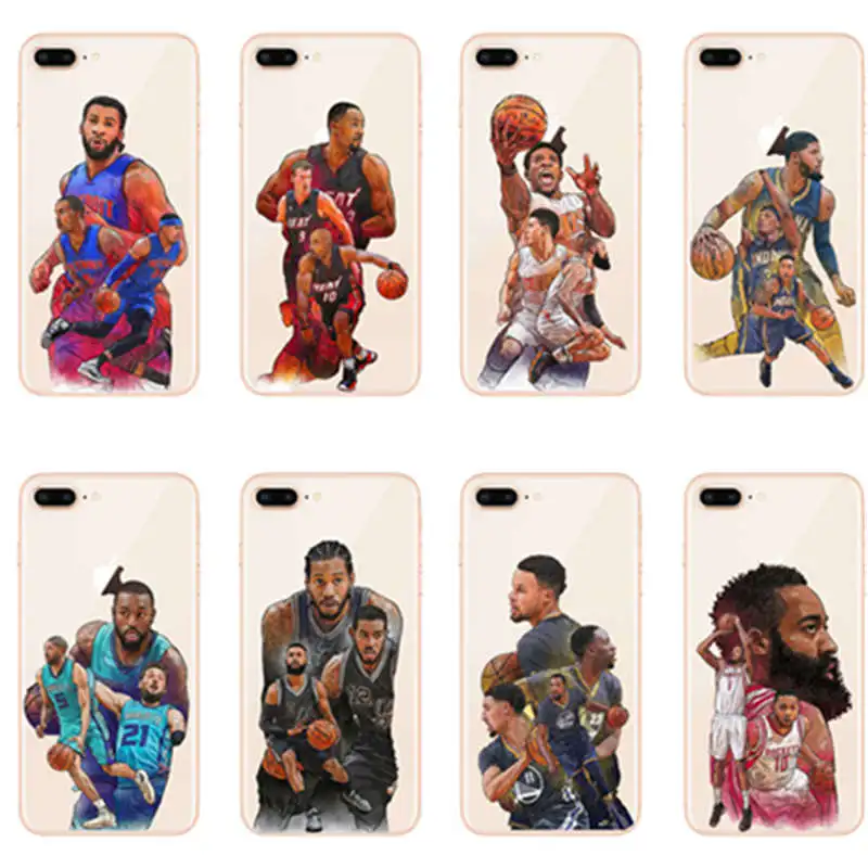 

Basketball Phone Case Kobe James Jordan For iPhone X XS XR 8 7 6 6S Plus 5 5s SE Coque Basketball Star Silicon TPU Cover Fundas