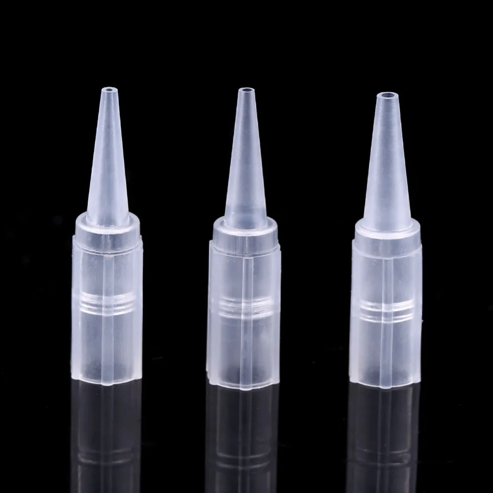

3Types 1R 3R 5R 100Pcs/bag Transparent plastic Eyebrow Tattoo Needle tube Nozzle Disposable Tips Cap Machine Tattoo Accessories