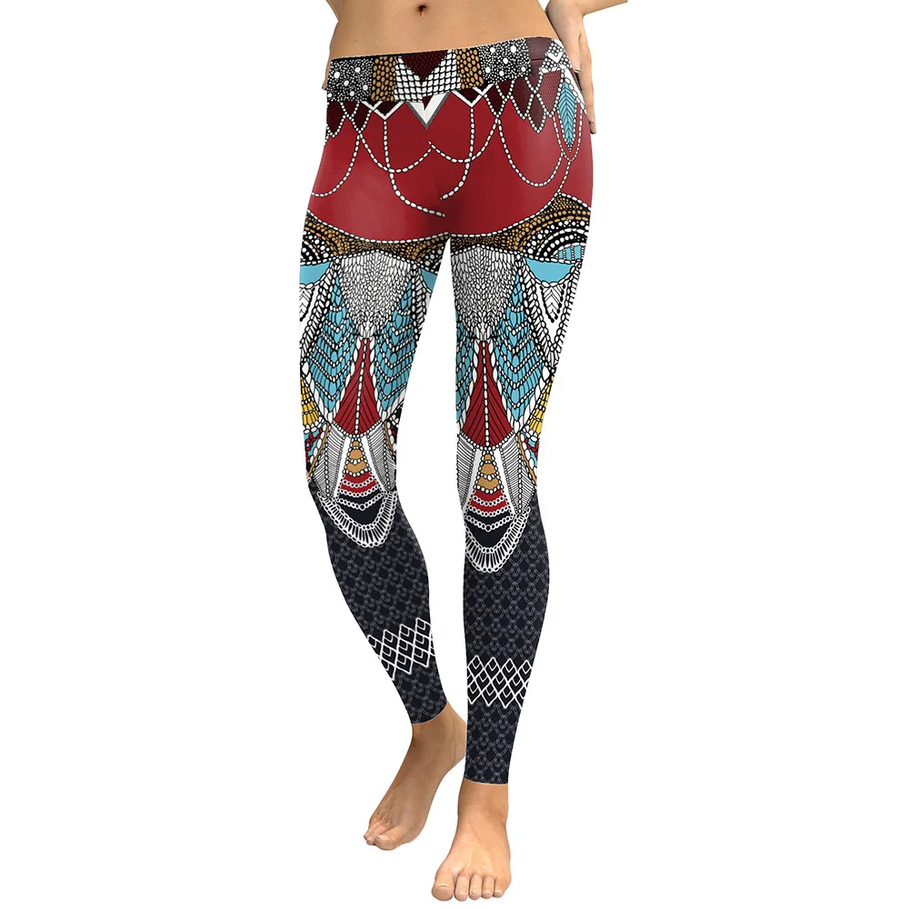 

Running Tights Laufhose Lang Damen Women Mermaid Tribal Workout Printed Leggins Festival Clothes Plus Size Fitness Pants