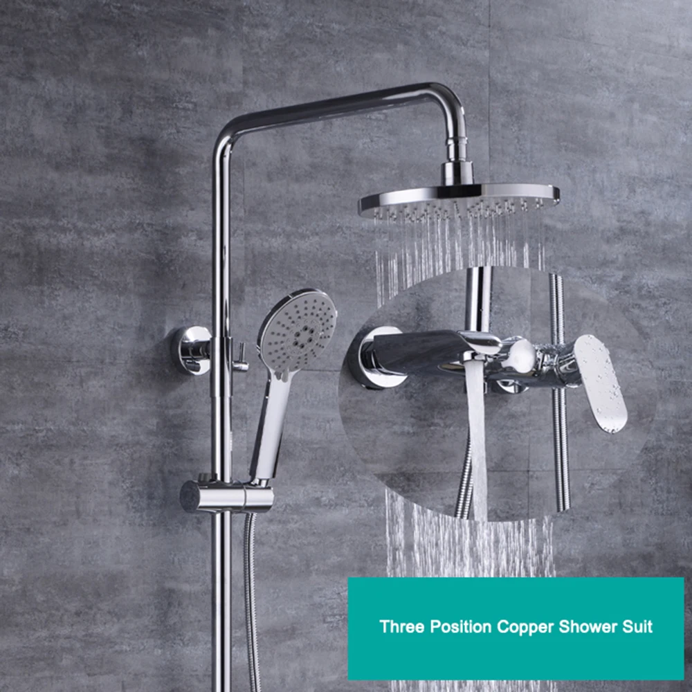 

2017 Fashion Style White Shower Faucet Cold and Hot Water Mixer Single Handle Adjustable rain Shower Bar
