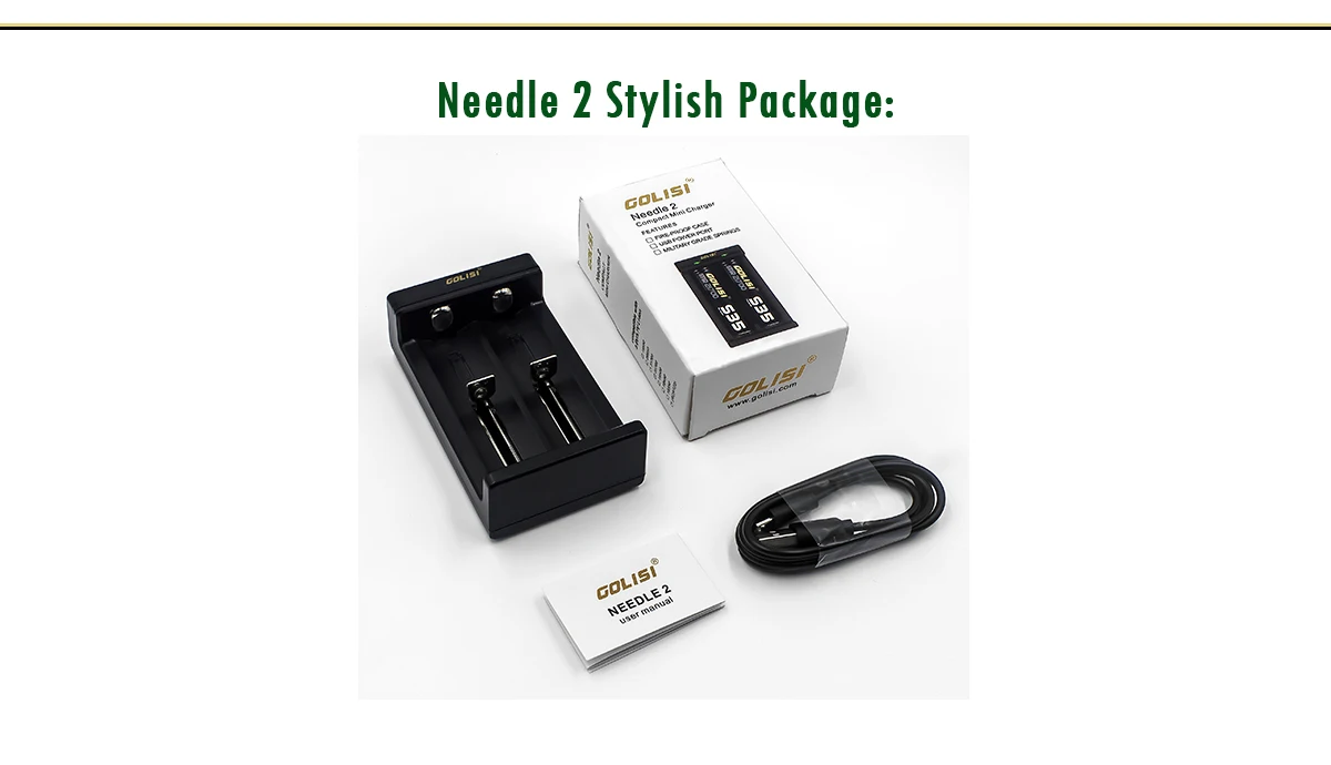 Golisi Needle 2 LED Indi USB Port Smart Lite Battery Charger For Li-ion Battery 2Slots
