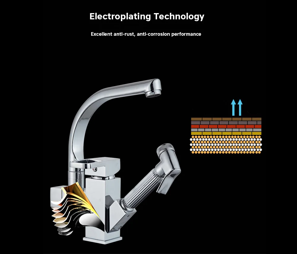 Multifunctional Cold / Hot Kitchen Water Faucet with Pull-down Sprayer