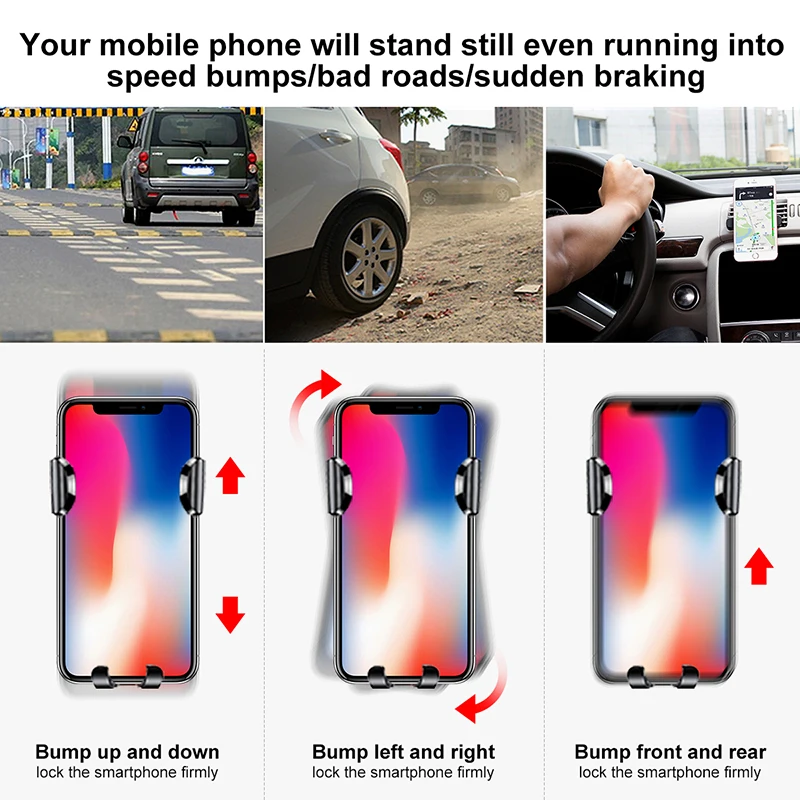Baseus Car Phone Holder For iPhone X 8 5 6 7 Samsung Xiaomi Phone Stand Holder Automatic Clamping Sucker Mount Holder Stand