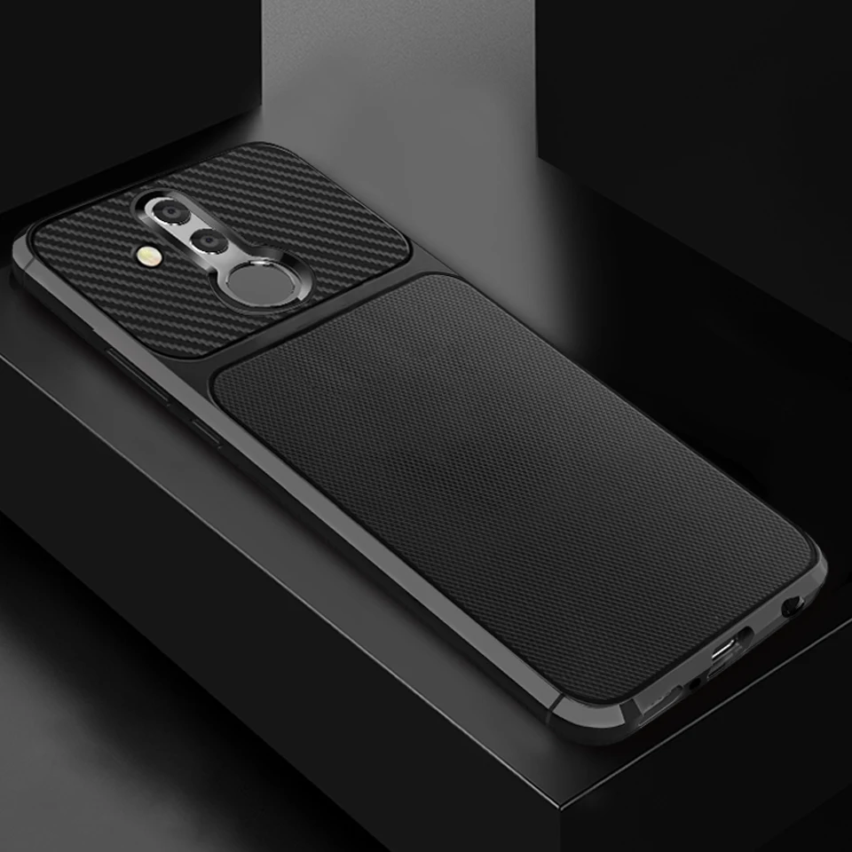 Armor Shockproof Phone Case For Huawei Mate 20 Lite Power Cover Pro Carbon Fiber TPU Silicone Back Cases |