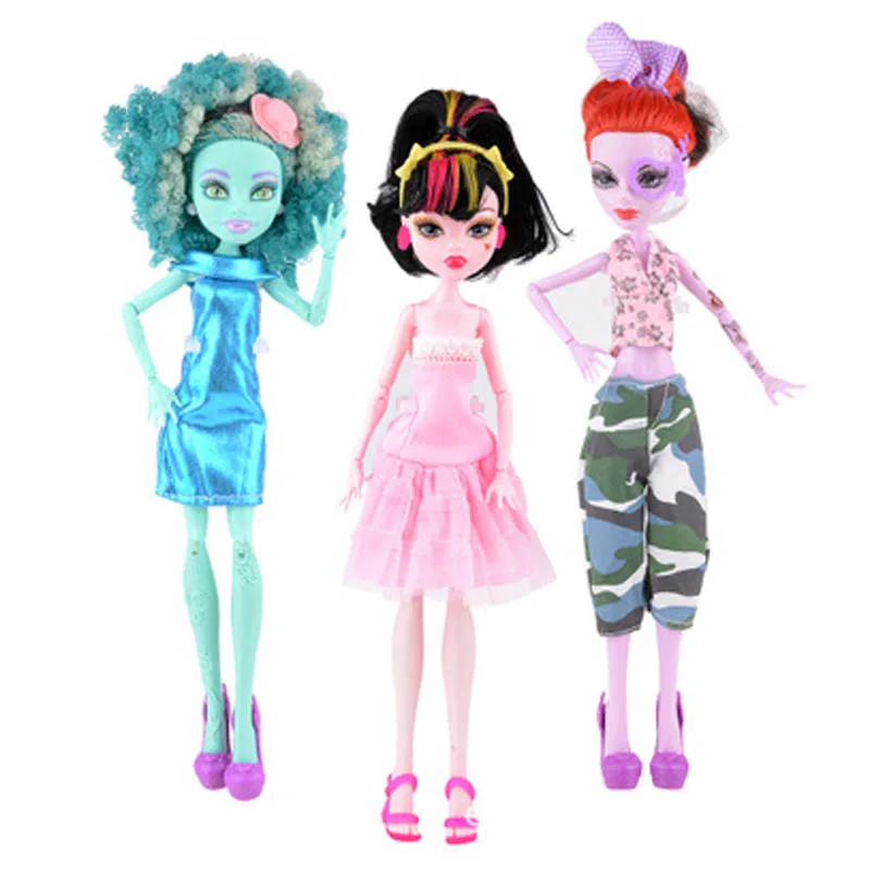 7 шт./лот, модная одежда, платья для куклы Monster High, платья для вечеринок, Vestidos, Повседневная Одежда для куклы детские игрушки Monster High