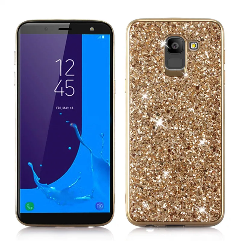 Блеск мягкий чехол со стразами для Samsung Galaxy A6 A8 J4 J6 J8 A7 A9 S6 S7 край S8 S9 плюс A5 J3 J5 J7 примечание 9 8 чехлов для телефонов