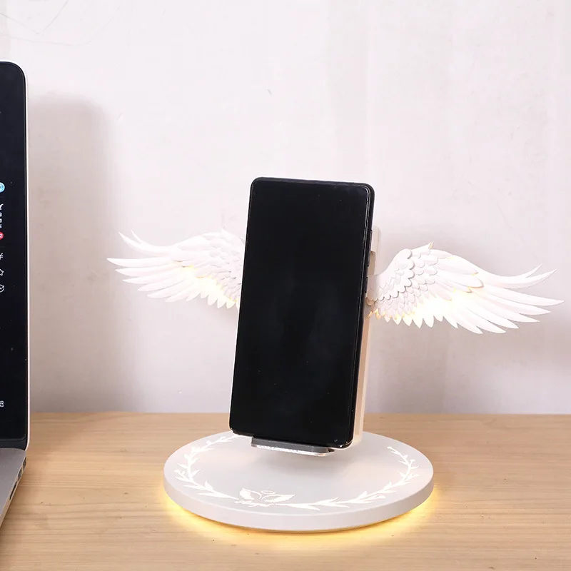 

Wireless Charging Dock 10W Angel Wings Stand Fast Charger for Huawei iPhone Samsung JLRJ88