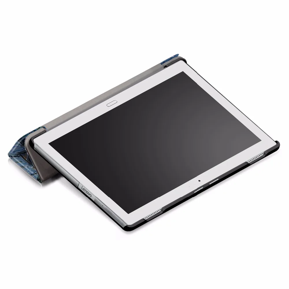 Чехол для планшета lenovo Tab 4 10 Plus TB-X704F, чехол для планшета lenovo Tab 4 10 Plus, кожаный чехол-подставка с умным принтом+ стилус