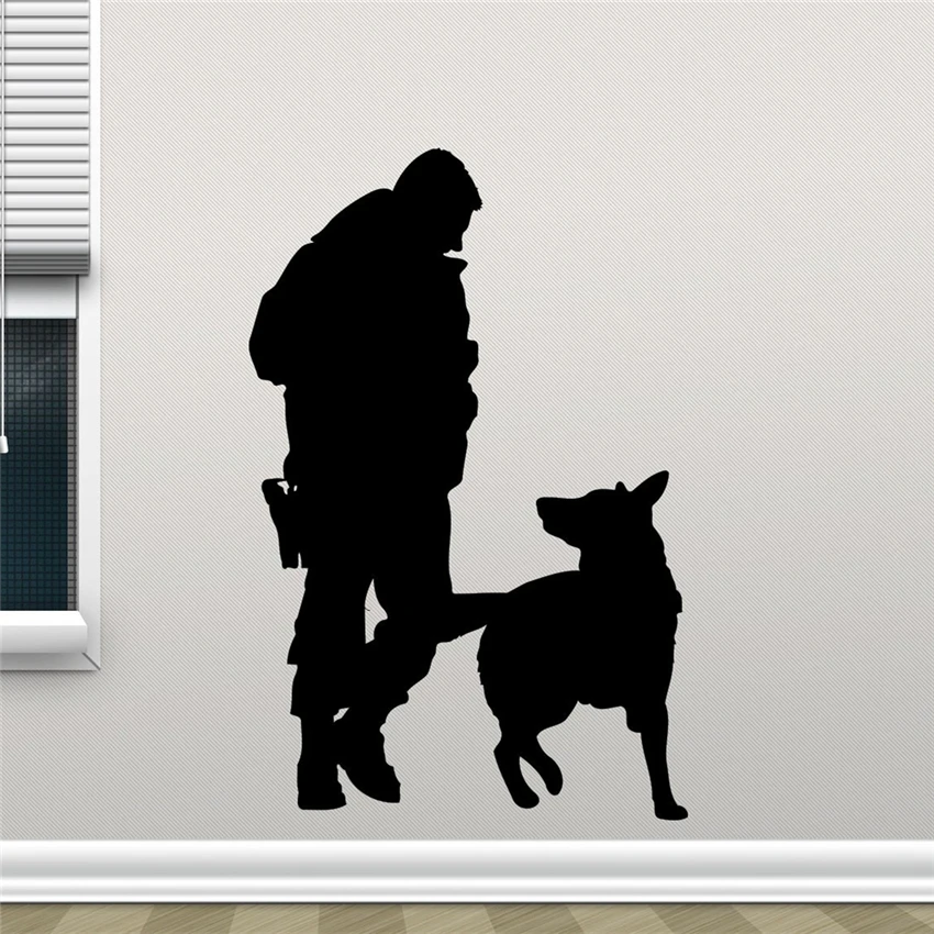 Полицейский и K-9 наклейка собаки на стену стены искусства Дизайн полицейский