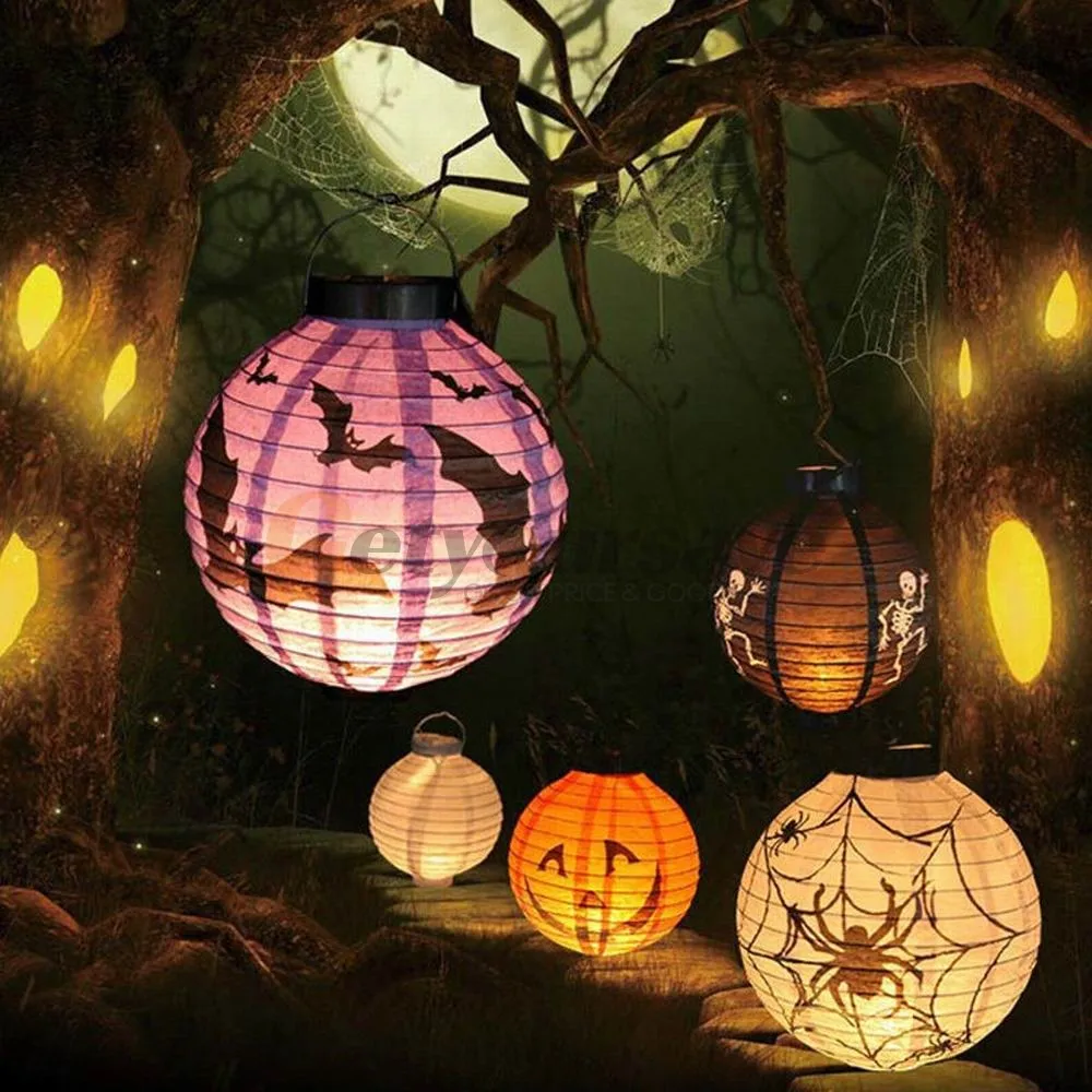 

LED Paper Pumpkin Bat Spider Hanging Lantern Light Lamp Halloween Party Decor
