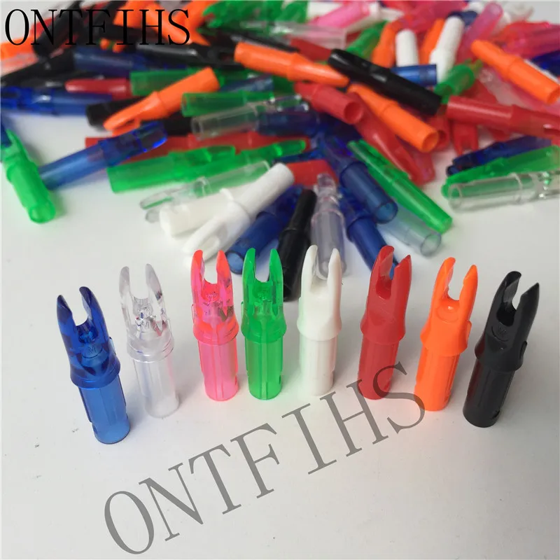 

50PCS White Red Blue Orange Pink Black Green Plastic Arrow Nocks Inserts For ID 6.2MM Carbon Fiber Shaft Archery Hunting