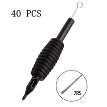 19 мм EZ-681-7RS Профессиональный Черный Одноразовый захват машины татуировки Трубка с татуировкой иглы для татуировки машина 7RS 40 шт