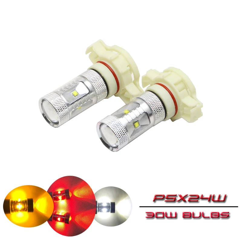 

2PCs/Pair 30W High Power Led Light Bulbs Cree Chip 12276 2504 PSX24W PG20-7 Driving Running Foglight Replace Bulb