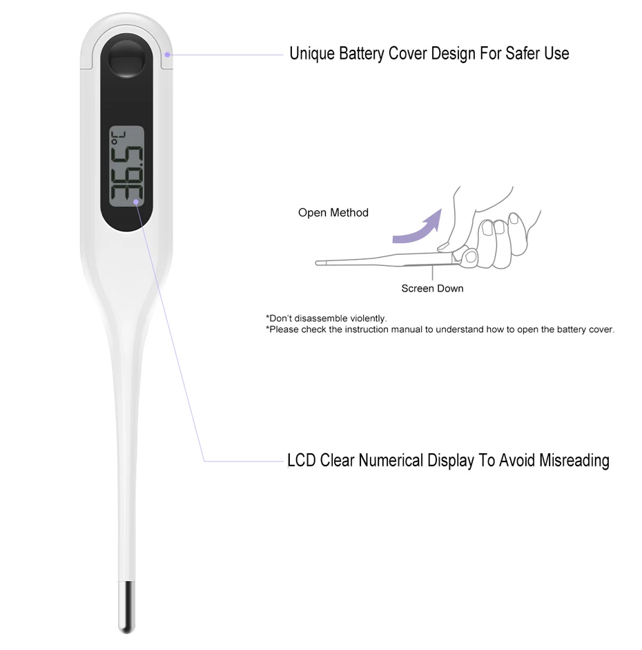 Original Xiaomi Medical Electronic Thermometer Lithium Battery Waterproof Temperature Head Body Temperature Fever Thermometers-66