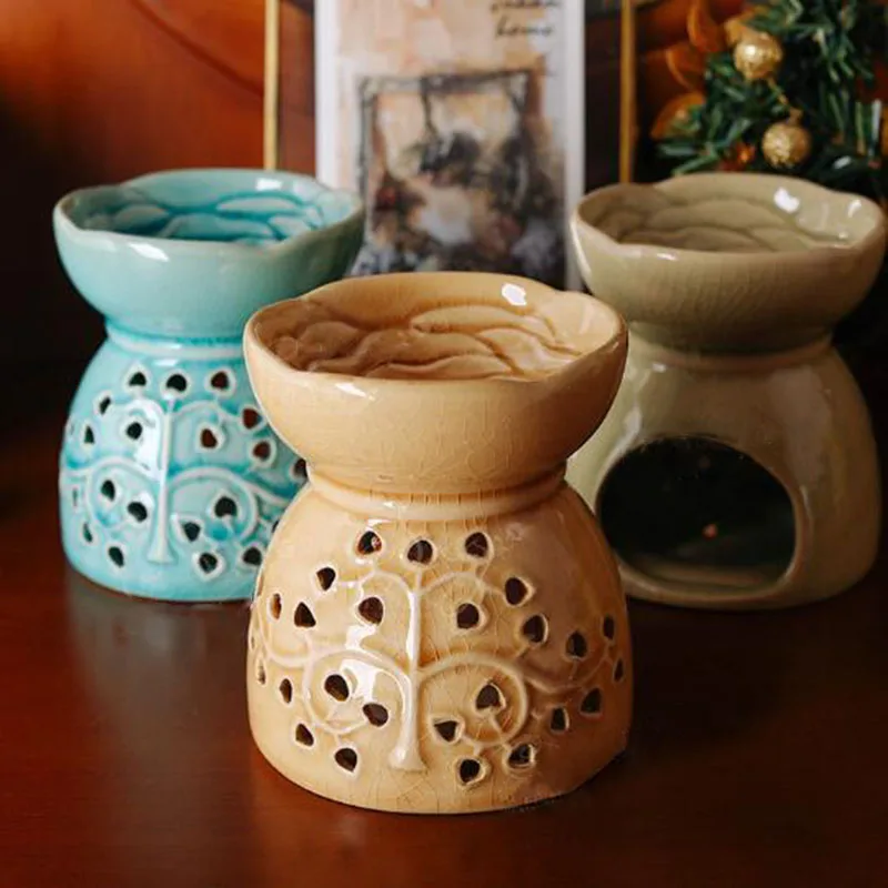

Ceramic Essential Oil Diffuser Aromatic Oil Burner Ceramic Aromatherapy Lamp Candle Aroma Furnace Office Ornaments Home Decor