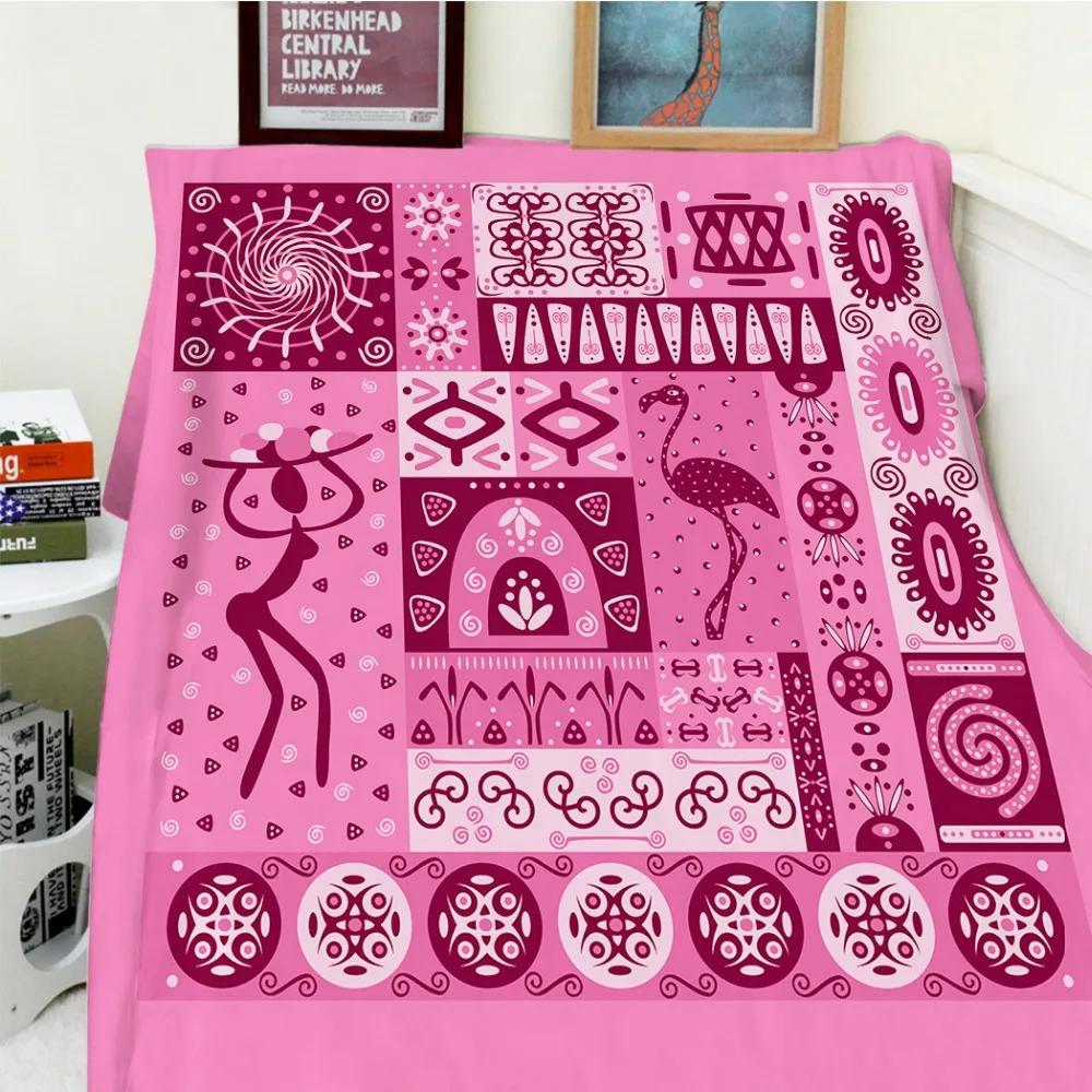 

Blankets Cobertor Warmth Soft Plush Patchwork Decor Theme Traditional North America Flamingo Pink Bed Throw Blanket Thick Plaid