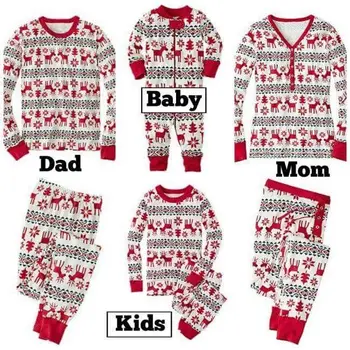 Christmas Hot Sale 2017 New Cartoon Kids Pajama Sets  Children Sleepwear Nightwear Family Christmas Pajamas Toddler Baby Pyjamas