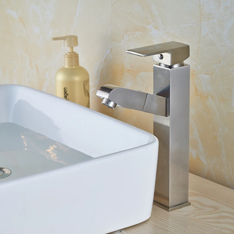 

New Arrival Best Design Nickel Brushed Deck Mounted Single Handle Bathroom Faucet