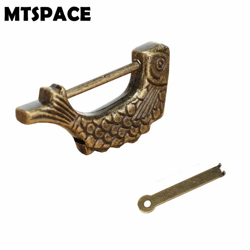 Винтажный китайский замок MTSPACE античный старинный Ретро стиль латунная шкатулка