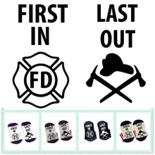 Носки, первый в последний раз носки Пожарный Логотип и дыхательный аппарат дизайн хлопок эластичные удобные носки унисекс