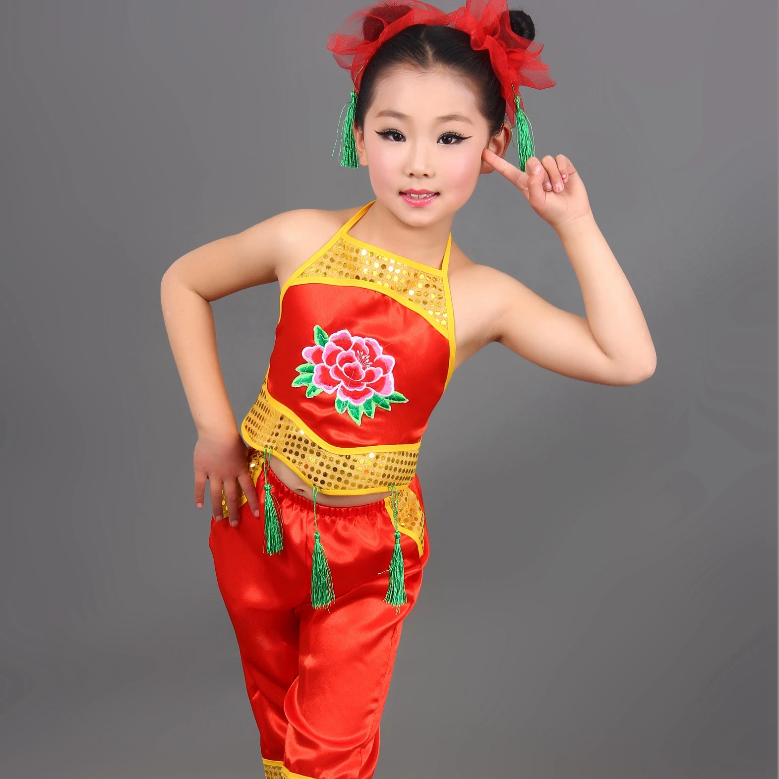 Yangko Dance Costumes Chinese Folk Dance Costume for Girl Dance Costumesin Chinese Folk Dance