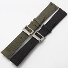 Stainless steel Buckle Deployment Clasp 20mm 21mm 22mm Watchband Green Black Nylon Watch strap for Sport