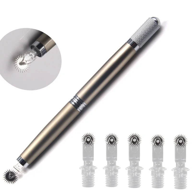

5PCS Second Roller disposable microblading needle roller easy color microblading blades for fog eyebrow with one pen