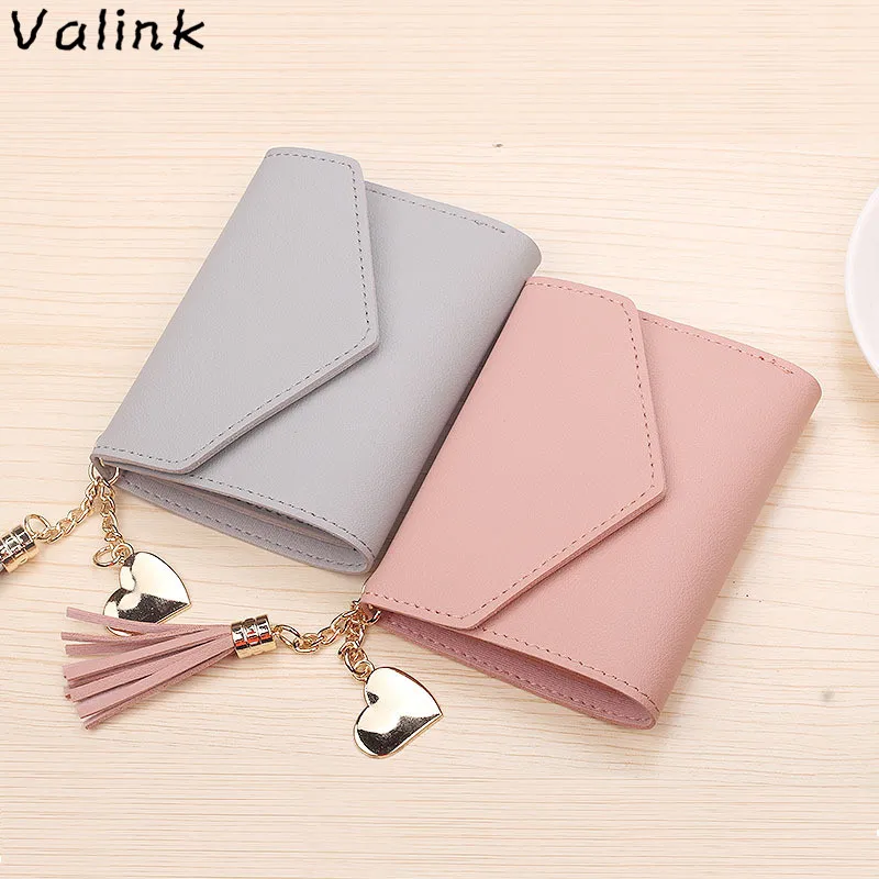 2018 Fashion Tassel Women Wallet for Credit Cards Small Luxury Brand Leather Short Womens Wallets and Purses Carteira Feminina