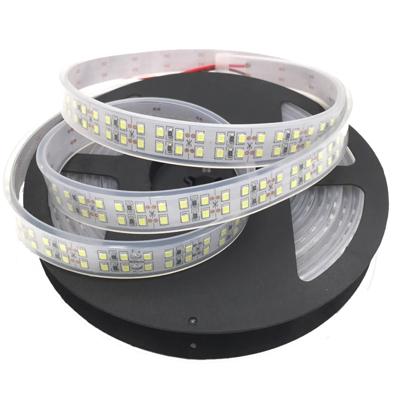 2835 1200 светодиодный S двухрядные DC12V ленты 240 s/M 5 м/лот IP67 силиконовая трубка