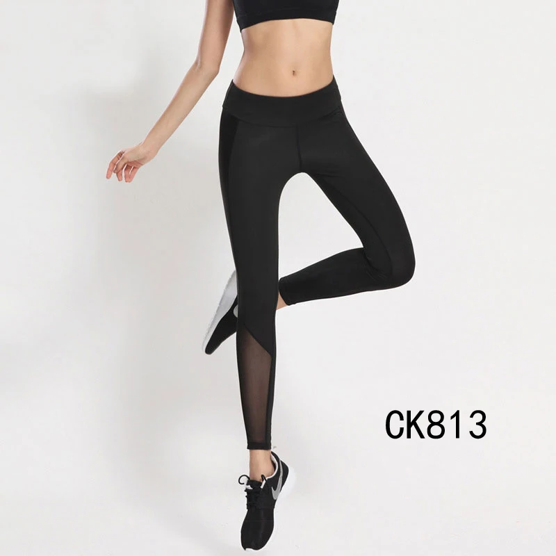 HEAL ORANGE, женские колготки для бега, штаны для йоги, сетчатые лоскутные леггинсы, эластичные, для спорта, бега, йоги, фитнеса, женские тонкие леггинсы - Цвет: Черный