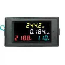 5pcs 4 in 1 Voltmeter Ammeter Power Energy Meter HD Color Screen 180 Degrees Flawless LED display AC80.0-300.0V 0.01-100A 40%OFF