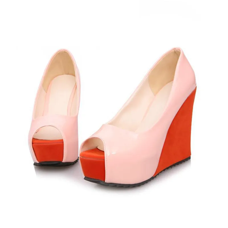 Plus Size 31-43 Women High Heels Sandals Fashion Peep Toe Wedges Shoes For Women Shallow Mouth Slip On Ladies Casual Party Shoes (2)