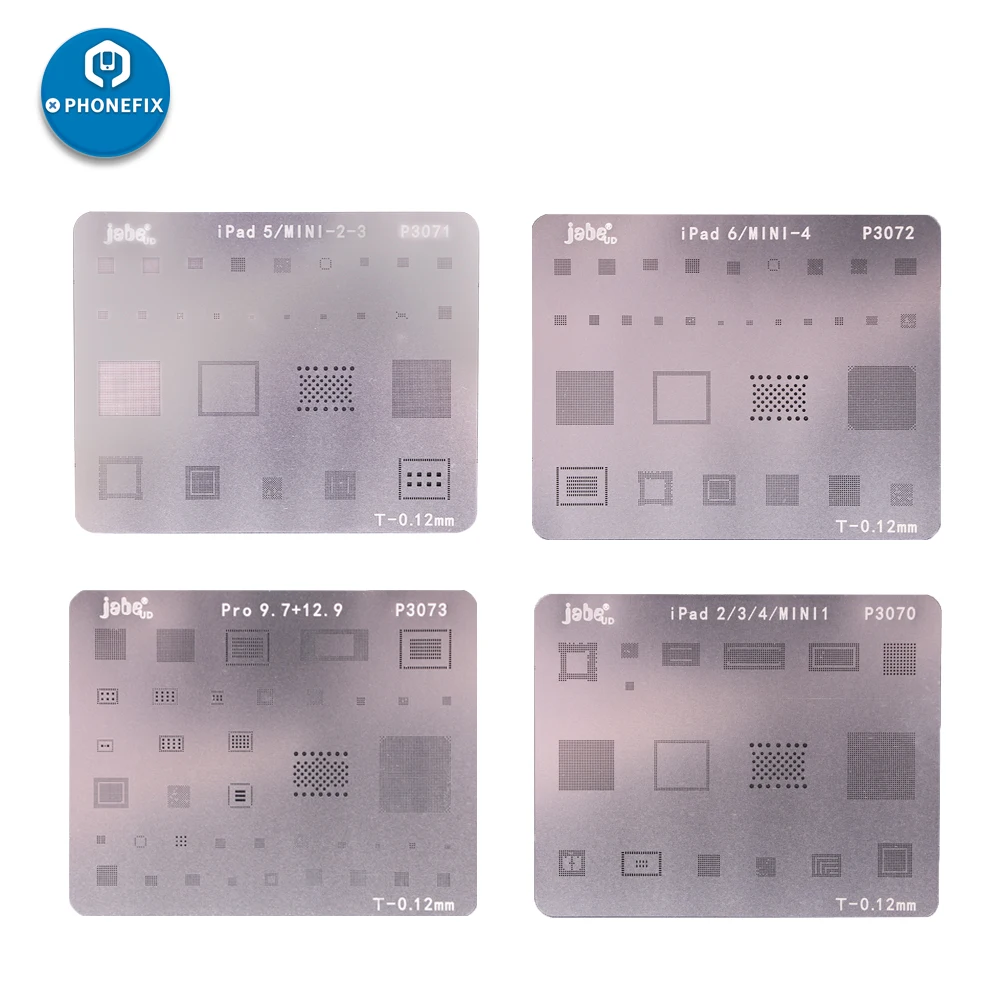 

ipad Motherboard BGA IC Chip Reballing Stencil Planting Tin Template for iPad 2 3 4 5 6 Air Air2 Mini 1 2 3 4 Pro 9.7 Pro 12.9