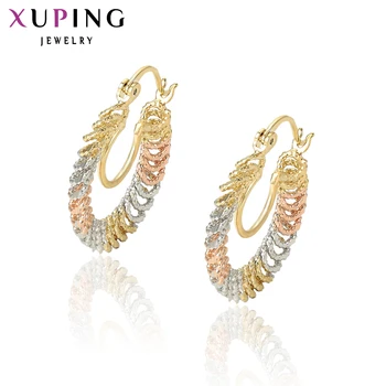 

Xuping Elegant Round Style Hoops Earrings Jewelry Charming for Women Mother's Day Present Gift 96805