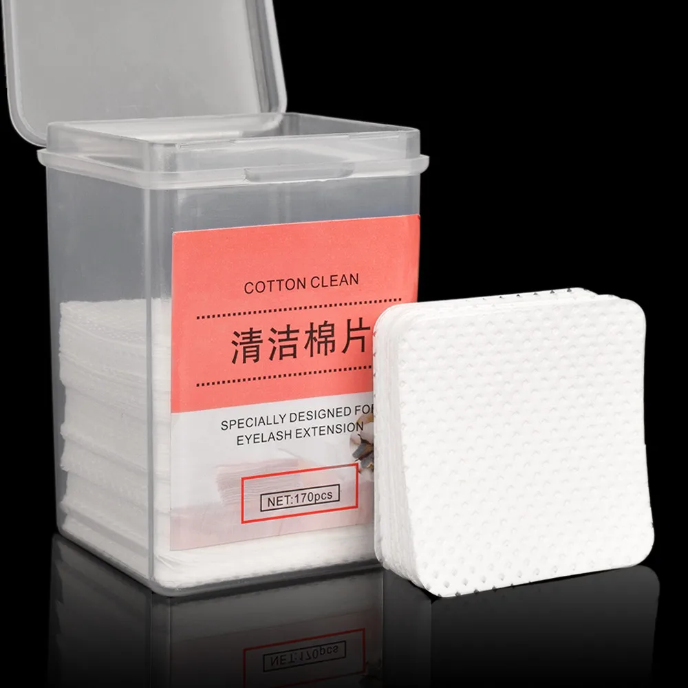 

170pcs Cotton Pad Disposable Eyelash Extension Glue Removing Bottle Mouth Wipes Patches Makeup Cosmetic Cleaning Tool