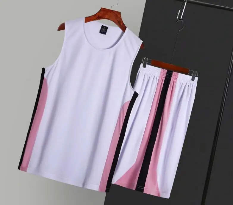 Индивидуальный номер! мужской/женский баскетбольный трикотажный спортивный комплект с шортами, Мужская баскетбольная футболка без рукавов uniforme - Цвет: Белый