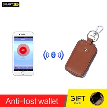 Мужской чехол из натуральной кожи с защитой от потери, умный Bluetooth, высокое качество, держатель для карт, gps, смарт-кошелек, мужской кошелек