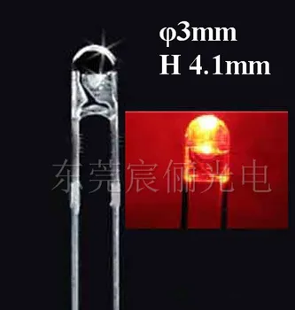 

3mm LEDs red Round led 3MM DIP LED 4.1mm height without fringe 3mm water clear led bulb