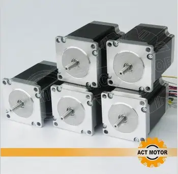 

ACT Motor 5PCS Nema23 Stepper Motor 23HS8430 4-Lead 270oz-in 76mm 3.0A Bipolar CE ISO ROHS CNC Router Foam Grind Laser Engraving