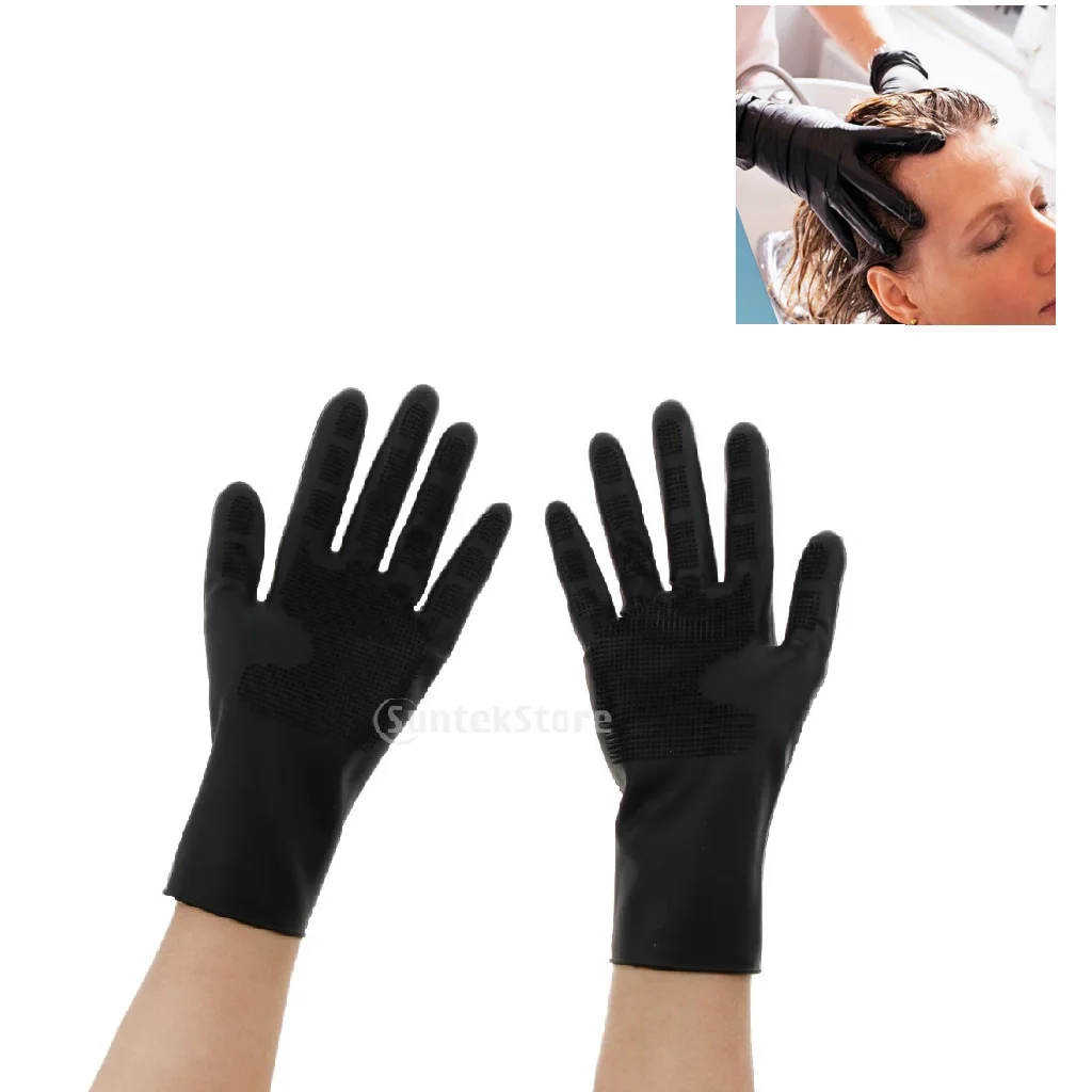 Premium Grip Heat Resist Silicone Gloves Salon Hair Dye Washing Household Kitchen Reusable Cleaning Tool