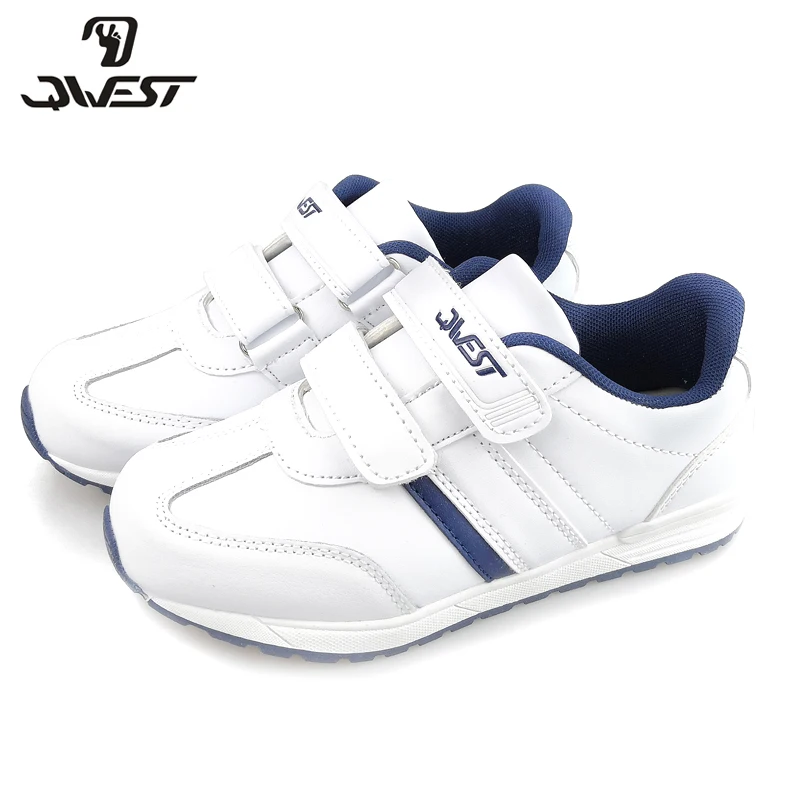 QWEST/Весенняя спортивная обувь для бега на липучке; уличная детская обувь; белые кроссовки для мальчиков; Размеры 30-36; ; 91K-SL-1236