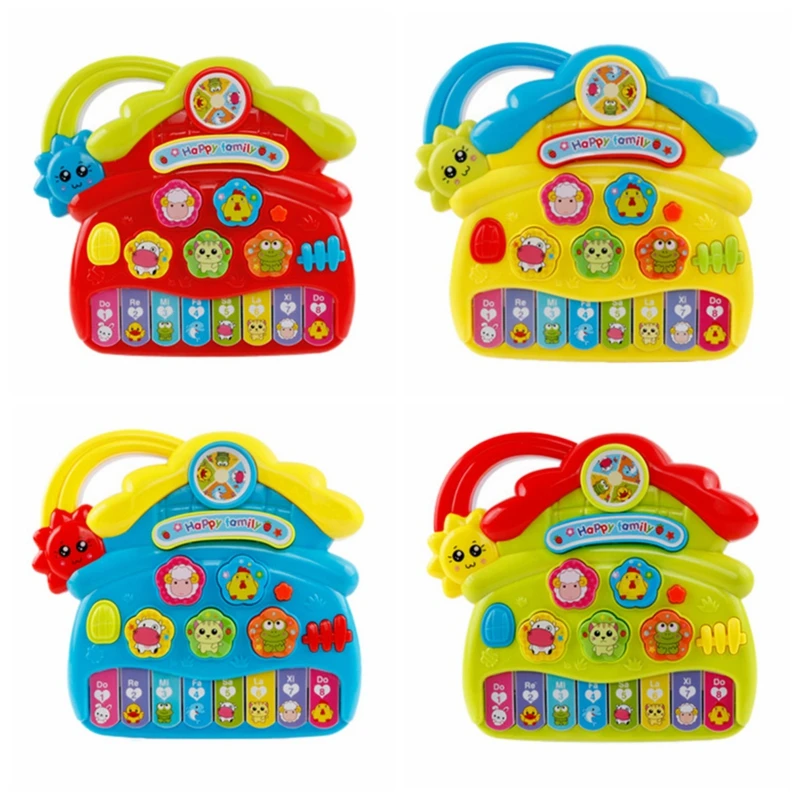 

Baby Children Animal Keyboard Educational Cartoon Musical Instrument Toy Farm Shaped Electronic Piano Random ColorsC