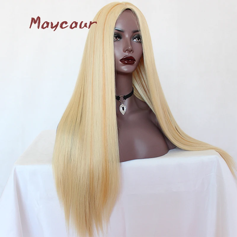 Длинные прямые синтетические парики термостойкие светлые парики из натуральных волос для женщин 180 плотность