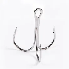 50 шт./компл. серебристого цвета с высоким содержанием углерода Сталь колючей тройные Крючки набор рыболовные снасти Крючки