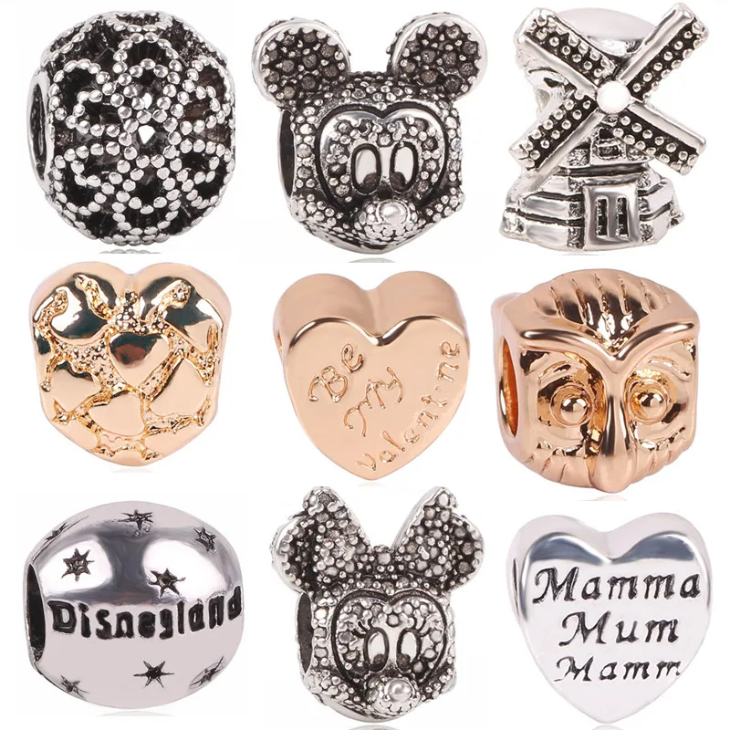 

dodocharms New Antique Silver Color Owl Windmill Mam Mouse Star Bead Charm For European Pandora Original Charm Bracelets