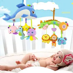 Игрушки для новорожденных мягкий милый плюшевый дети мультфильм животное для ребенка погремушка Мобильная коляска подвесная детская
