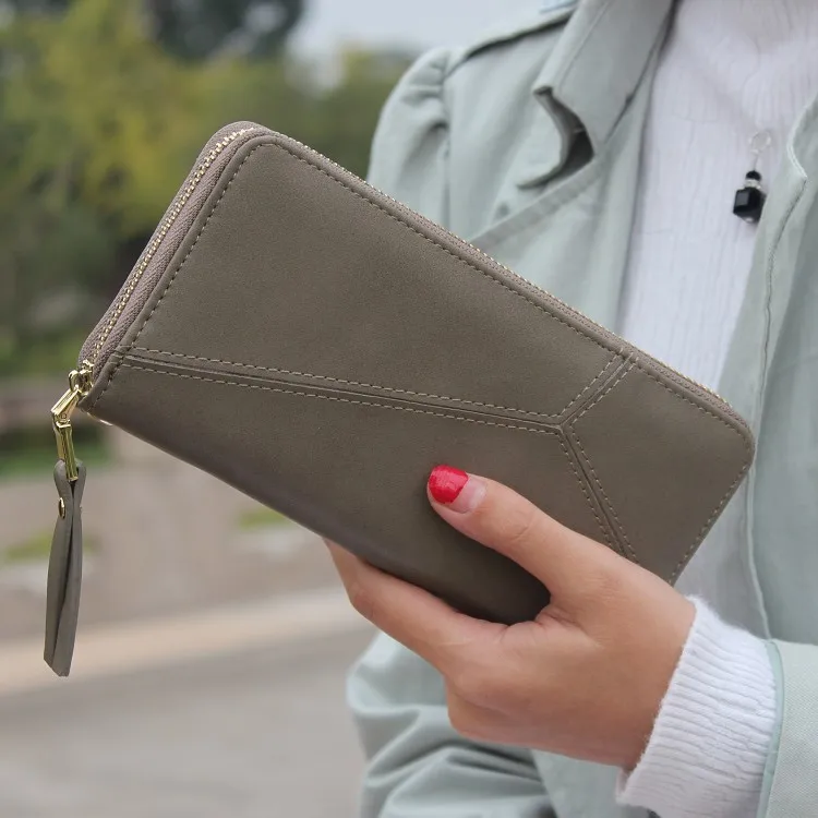 

Geometric Wristband Women Wallet female long zipper purse large capacity coin wallet purse brand Fashion clutch phone handbag 15