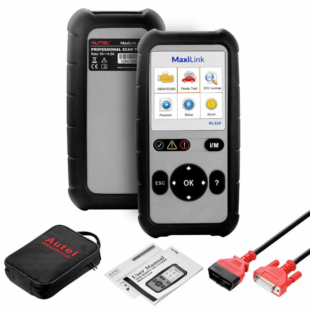 Autel Maxilink ML529 диагностический сканер инструмент OBDII EOBD OBD2 автоматический проверочный светильник двигателя DIY считыватель кодов неисправностей с улучшенным режимом 6